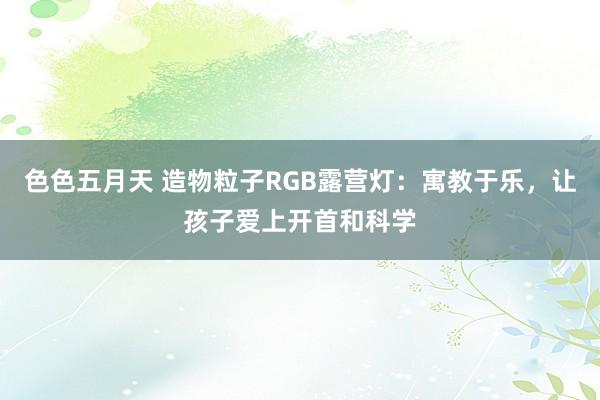 色色五月天 造物粒子RGB露营灯：寓教于乐，让孩子爱上开首和科学