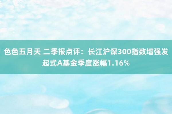 色色五月天 二季报点评：长江沪深300指数增强发起式A基金季度涨幅1.16%