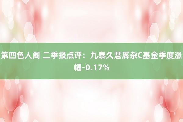 第四色人阁 二季报点评：九泰久慧羼杂C基金季度涨幅-0.17%