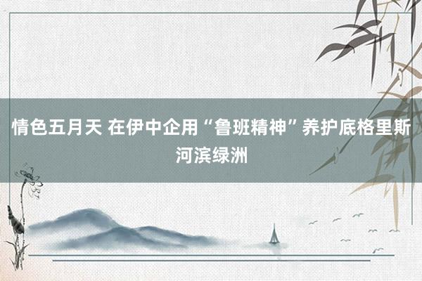 情色五月天 在伊中企用“鲁班精神”养护底格里斯河滨绿洲