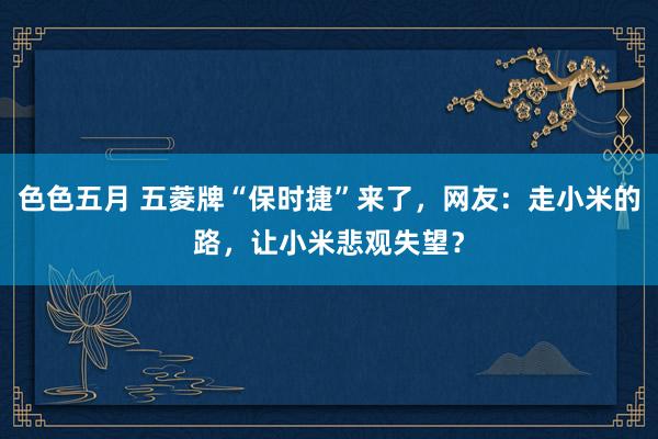 色色五月 五菱牌“保时捷”来了，网友：走小米的路，让小米悲观失望？