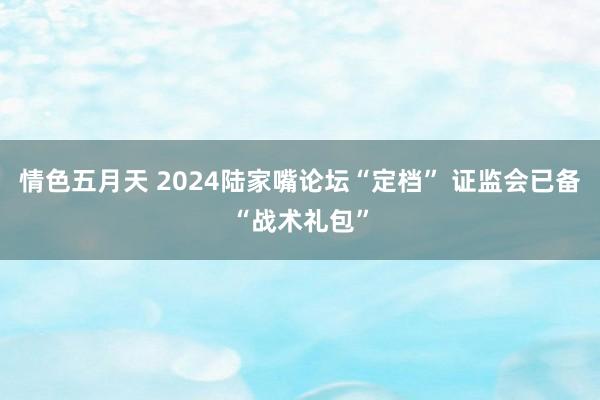 情色五月天 2024陆家嘴论坛“定档” 证监会已备“战术礼包”