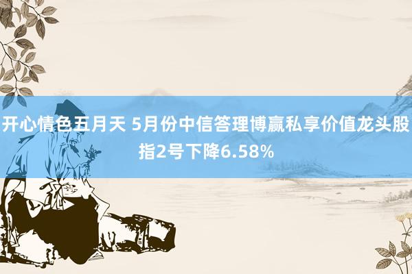 开心情色五月天 5月份中信答理博赢私享价值龙头股指2号下降6.58%