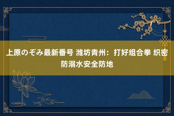 上原のぞみ最新番号 潍坊青州：打好组合拳 织密防溺水安全防地