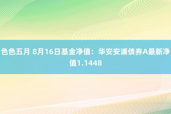 色色五月 8月16日基金净值：华安安浦债券A最新净值1.1448