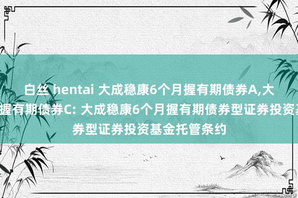 白丝 hentai 大成稳康6个月握有期债券A，大成稳康6个月握有期债券C: 大成稳康6个月握有期债券型证券投资基金托管条约