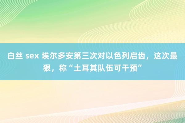 白丝 sex 埃尔多安第三次对以色列启齿，这次最狠，称“土耳其队伍可干预”