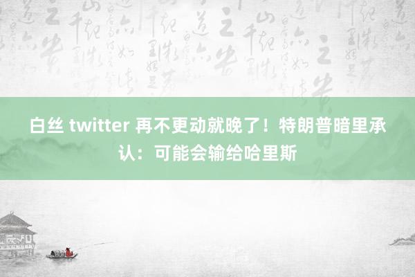 白丝 twitter 再不更动就晚了！特朗普暗里承认：可能会输给哈里斯