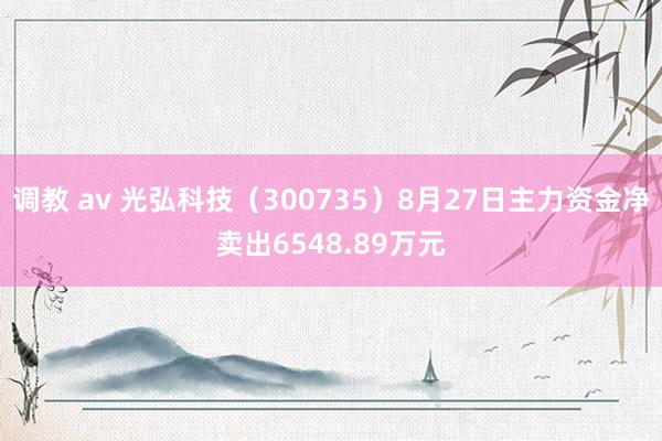 调教 av 光弘科技（300735）8月27日主力资金净卖出6548.89万元