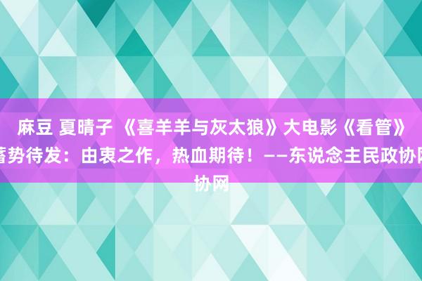 麻豆 夏晴子 《喜羊羊与灰太狼》大电影《看管》蓄势待发：由衷之作，热血期待！——东说念主民政协网