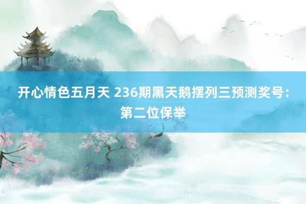 开心情色五月天 236期黑天鹅摆列三预测奖号：第二位保举