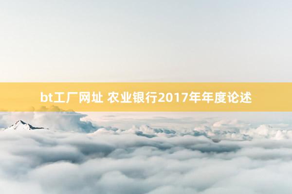 bt工厂网址 农业银行2017年年度论述