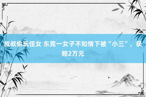 叔叔偷玩侄女 东莞一女子不知情下被“小三”，获赔2万元